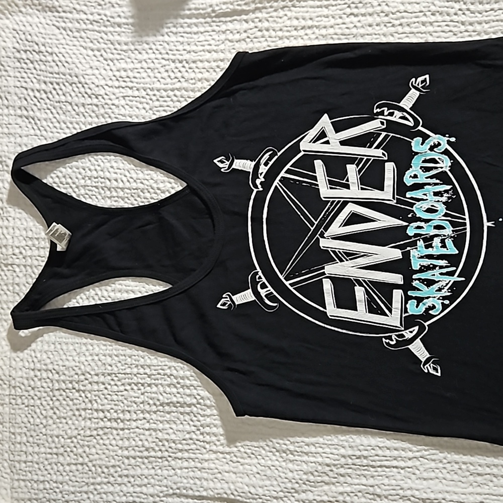 Ender skateboards American Apparel women's tank top medium black with logo